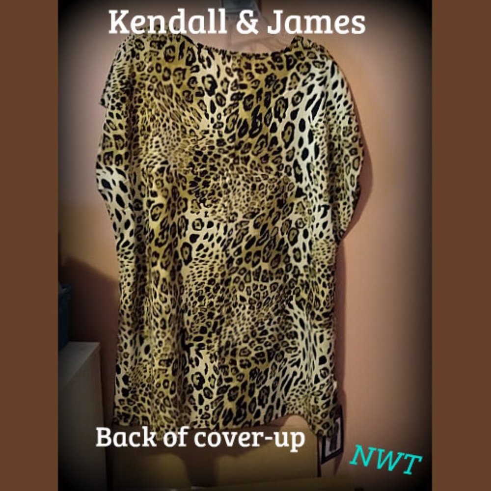FREE Brown & Blk Animal Print Kendall & James Cover-up Poncho One Size - Picture 5 of 13